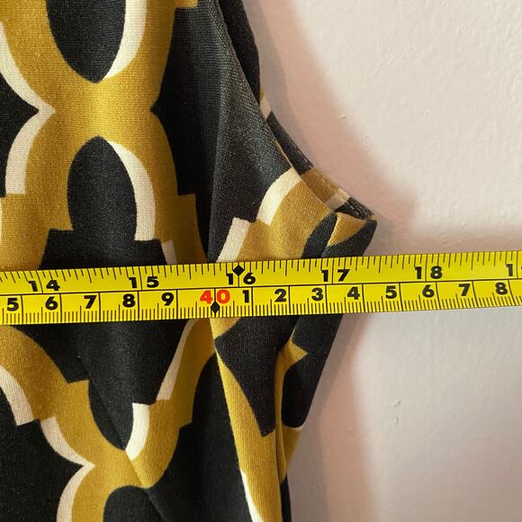 J. McLaughlin Women's Small Catalina Cloth Black Yellow Preppy Knee Length Dress - Picture 7 of 9